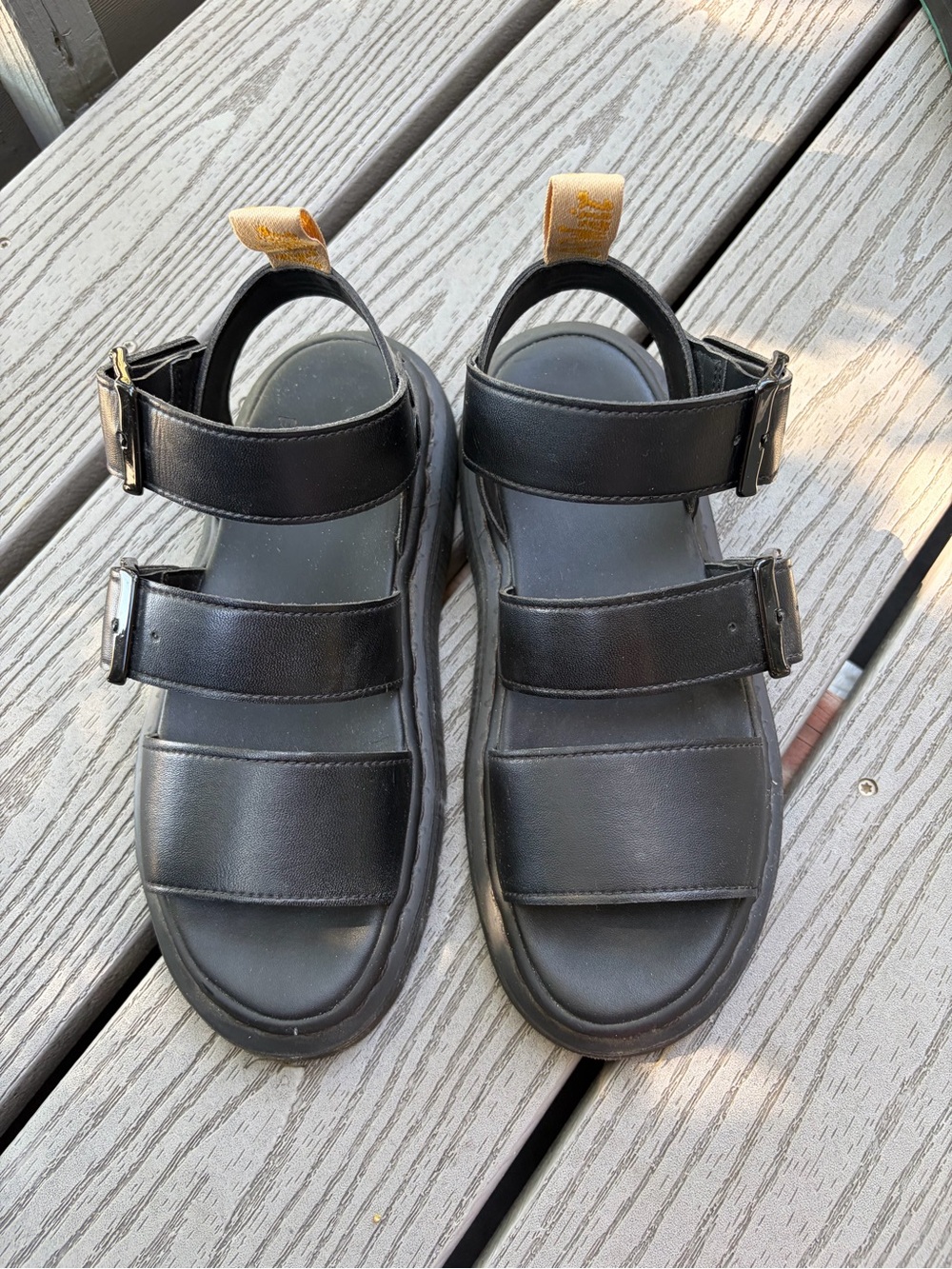 Dr Martens Vegan Leather Gryphon Gladiator Sandal Black Strappy Bucked 6 / 37